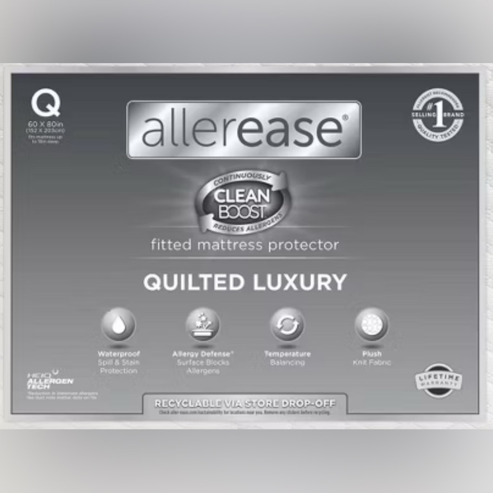 Quilted Luxury Fitted Mattress waterproof Protector - white size queen